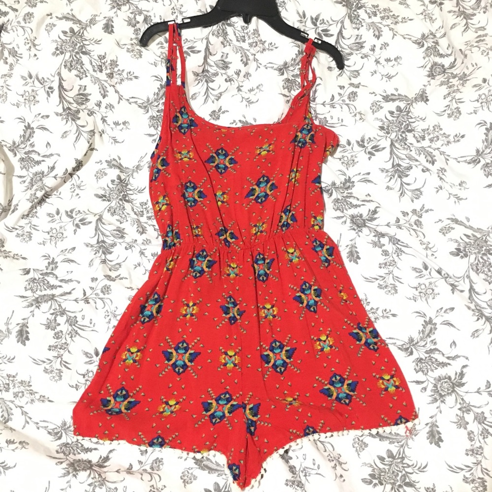 Red Print Romper